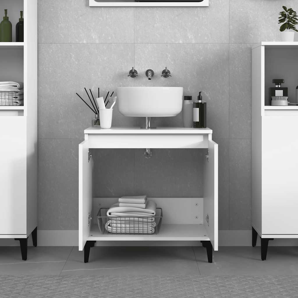 vidaXL Sink Cabinet White 58x33x60 cm Engineered Wood