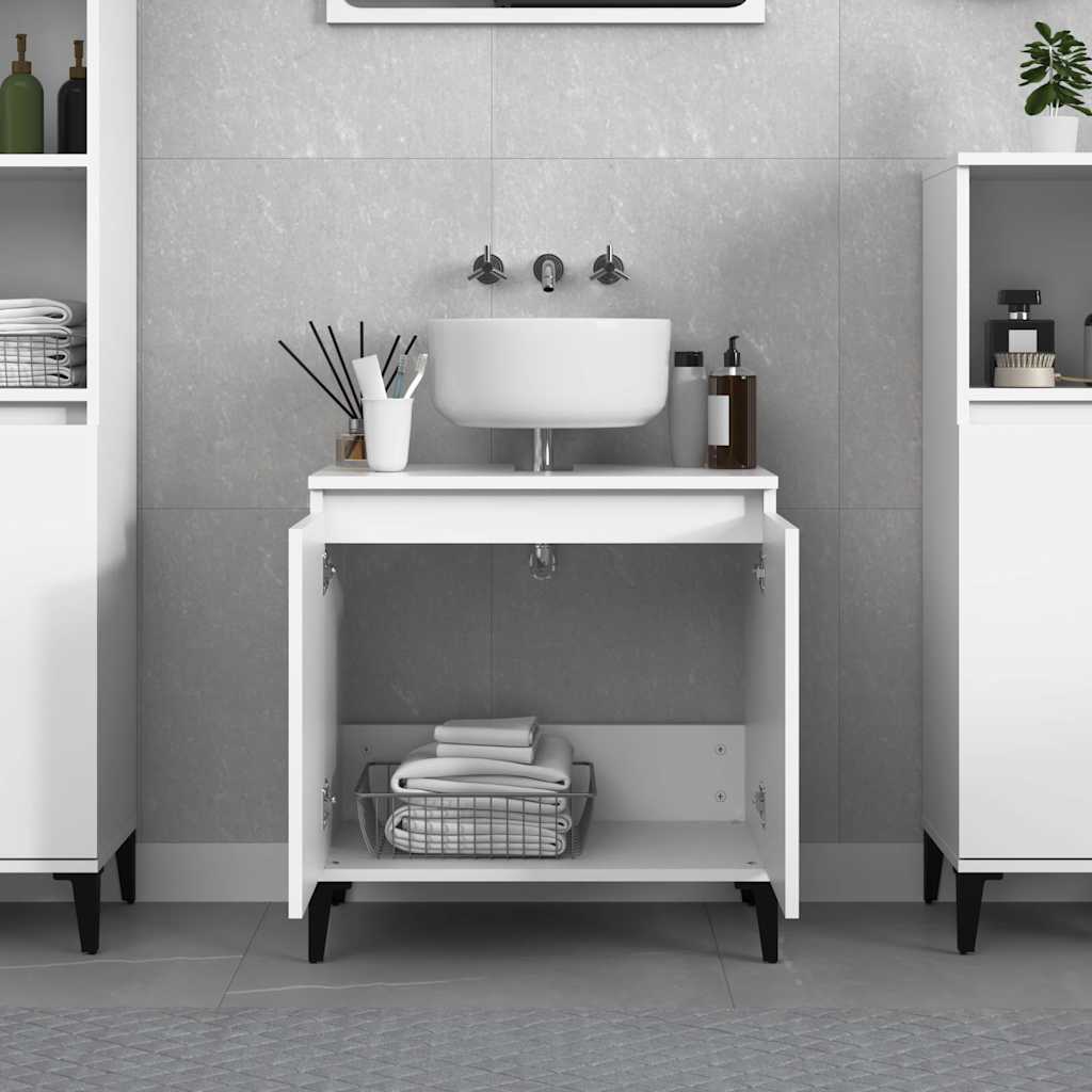 vidaXL Sink Cabinet White 58x33x60 cm Engineered Wood
