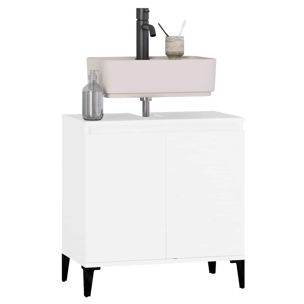 vidaXL Sink Cabinet White 58x33x60 cm Engineered Wood