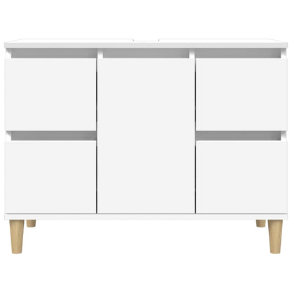 vidaXL Sink Cabinet White 80x33x60 cm Engineered Wood