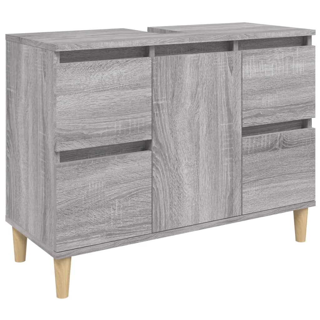 vidaXL Sink Cabinet Grey Sonoma 80x33x60 cm Engineered Wood