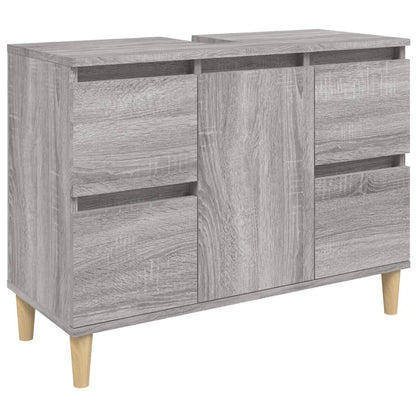 vidaXL Sink Cabinet Grey Sonoma 80x33x60 cm Engineered Wood
