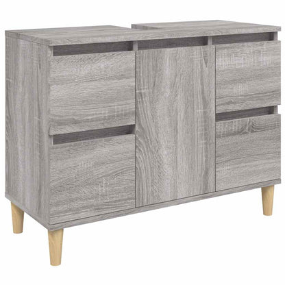 vidaXL Sink Cabinet Grey Sonoma 80x33x60 cm Engineered Wood