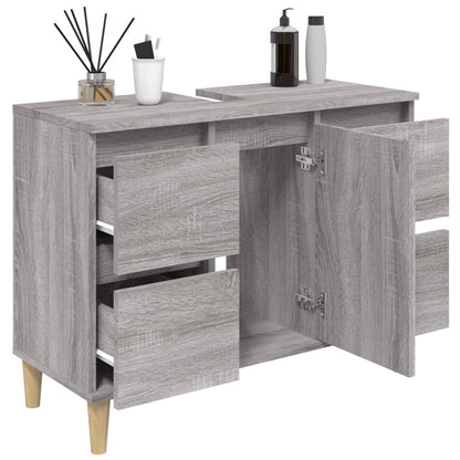 vidaXL Sink Cabinet Grey Sonoma 80x33x60 cm Engineered Wood