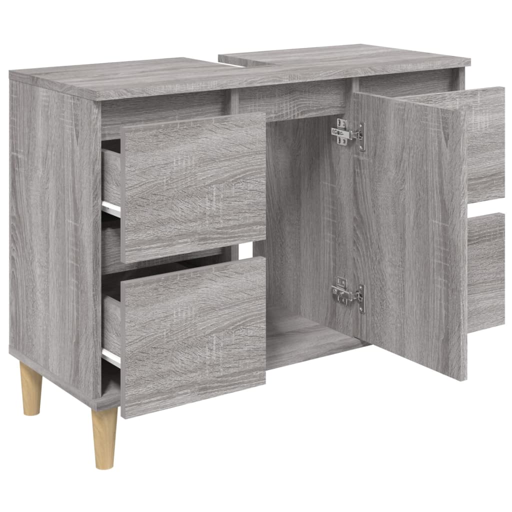 vidaXL Sink Cabinet Grey Sonoma 80x33x60 cm Engineered Wood