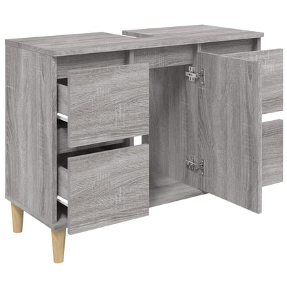 vidaXL Sink Cabinet Grey Sonoma 80x33x60 cm Engineered Wood