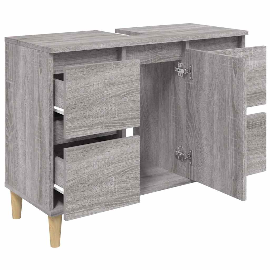 vidaXL Sink Cabinet Grey Sonoma 80x33x60 cm Engineered Wood