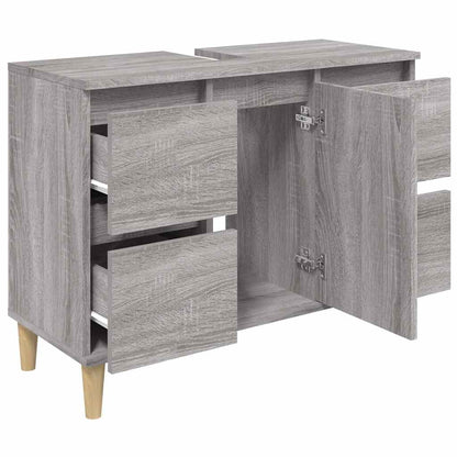 vidaXL Sink Cabinet Grey Sonoma 80x33x60 cm Engineered Wood