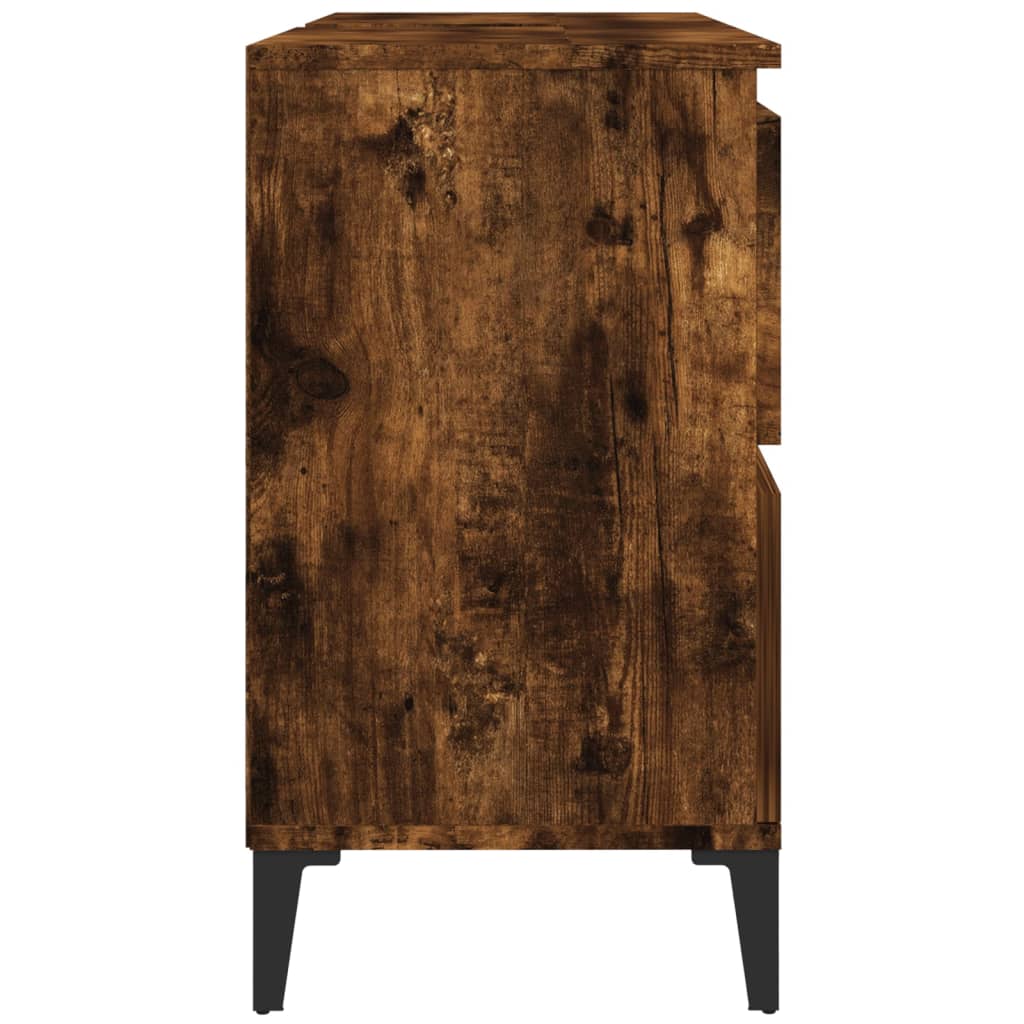 vidaXL Sink Cabinet Smoked Oak 80x33x60 cm Engineered Wood