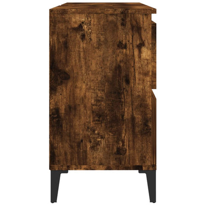 vidaXL Sink Cabinet Smoked Oak 80x33x60 cm Engineered Wood
