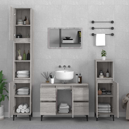 vidaXL Sink Cabinet Grey Sonoma 80x33x60 cm Engineered Wood