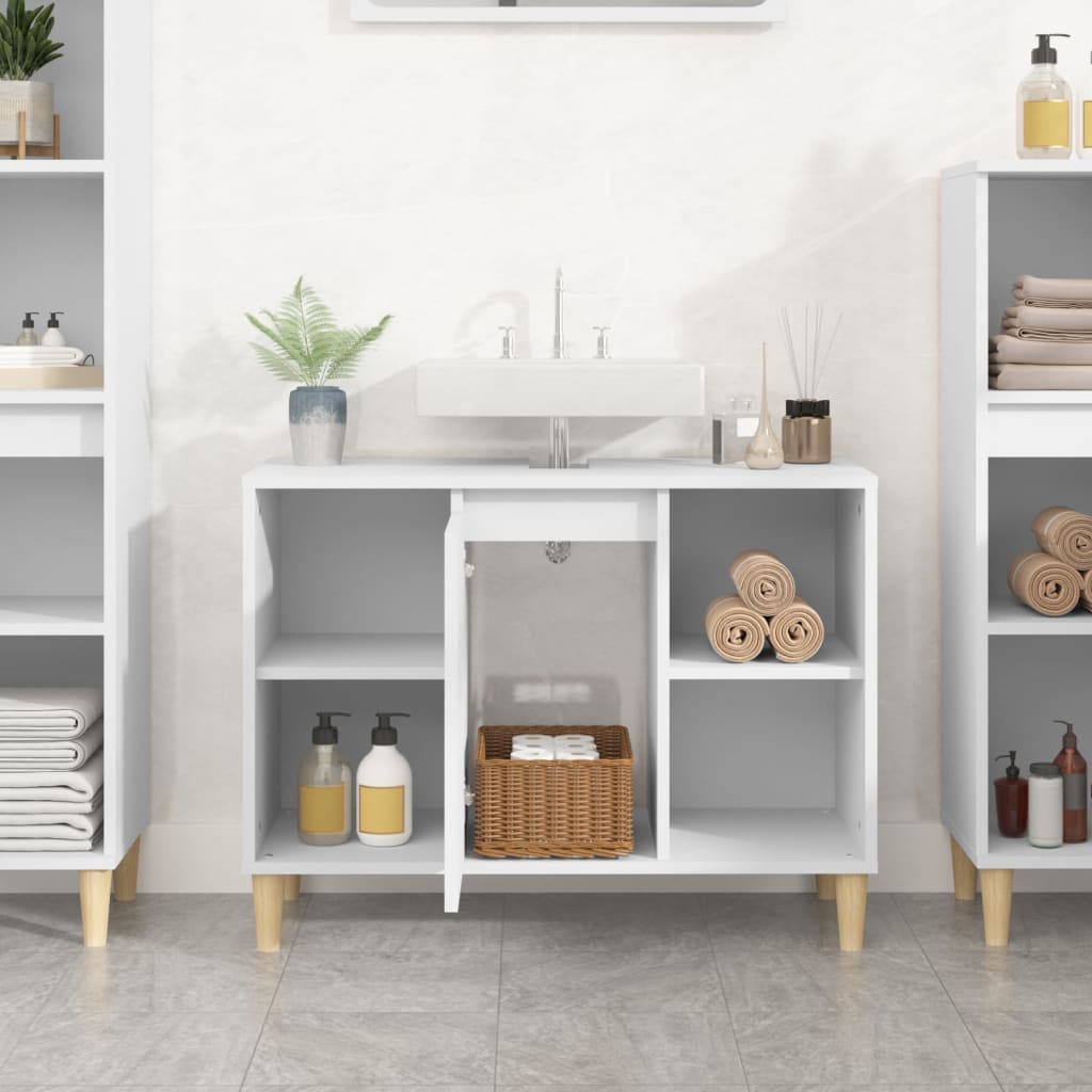 vidaXL Sink Cabinet White 80x33x60 cm Engineered Wood