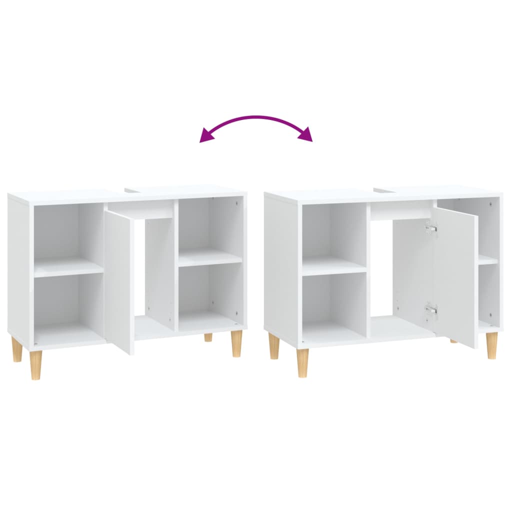 vidaXL Sink Cabinet White 80x33x60 cm Engineered Wood