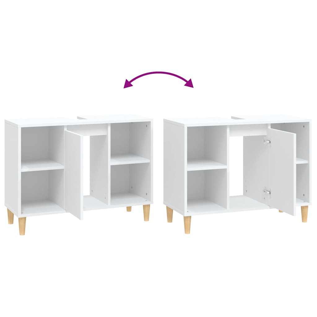 vidaXL Sink Cabinet White 80x33x60 cm Engineered Wood