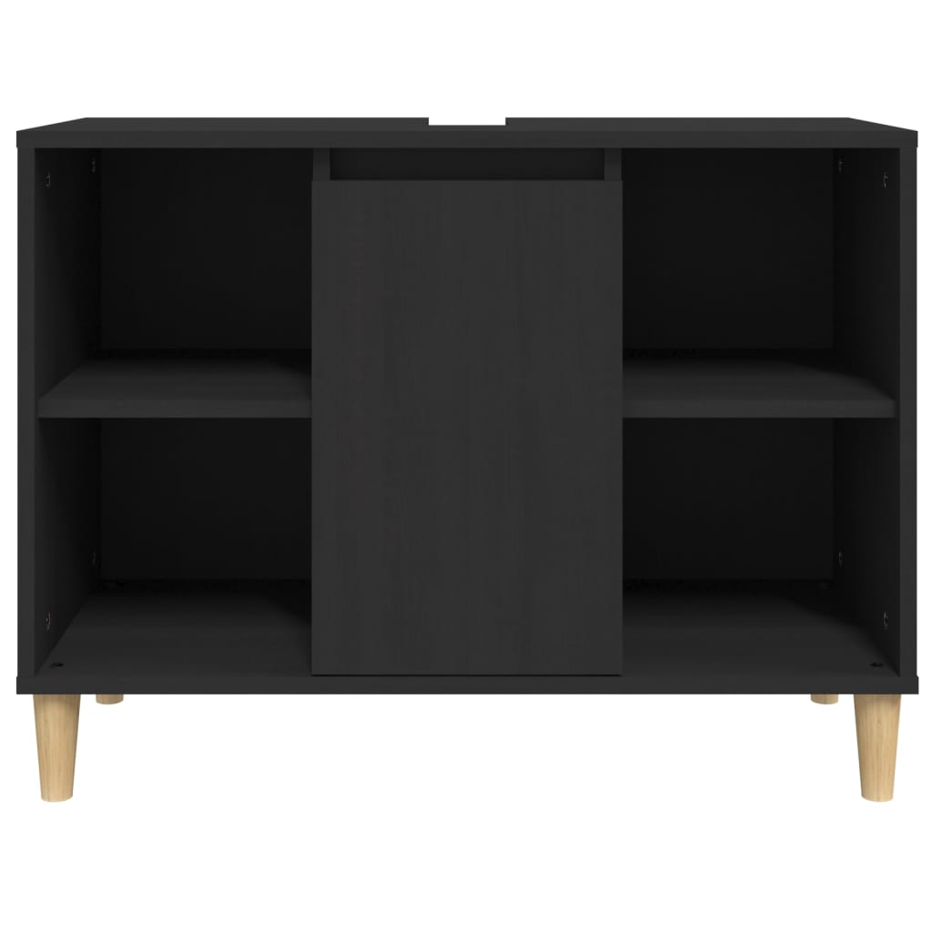 vidaXL Sink Cabinet Black 80x33x60 cm Engineered Wood