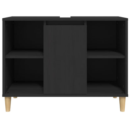 vidaXL Sink Cabinet Black 80x33x60 cm Engineered Wood
