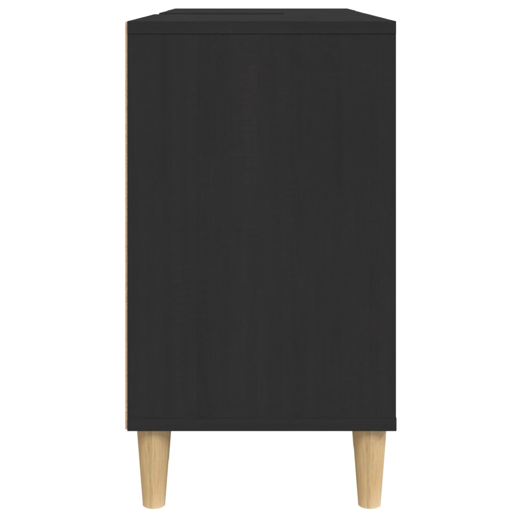 vidaXL Sink Cabinet Black 80x33x60 cm Engineered Wood