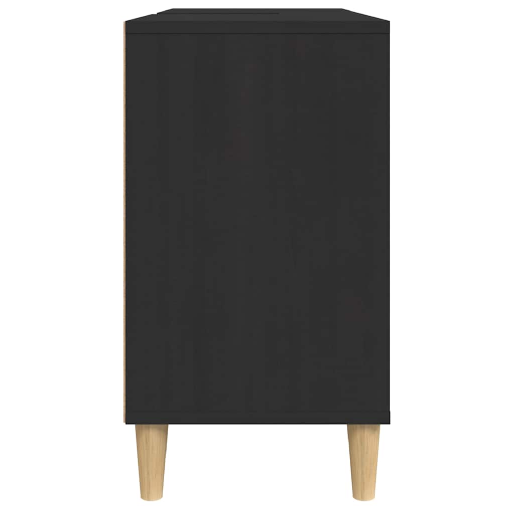 vidaXL Sink Cabinet Black 80x33x60 cm Engineered Wood