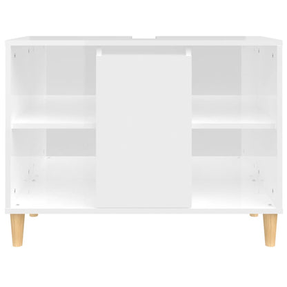 vidaXL Sink Cabinet High Gloss White 80x33x60 cm Engineered Wood