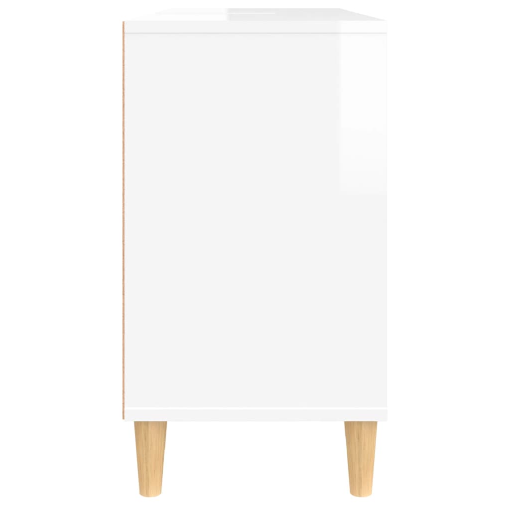 vidaXL Sink Cabinet High Gloss White 80x33x60 cm Engineered Wood
