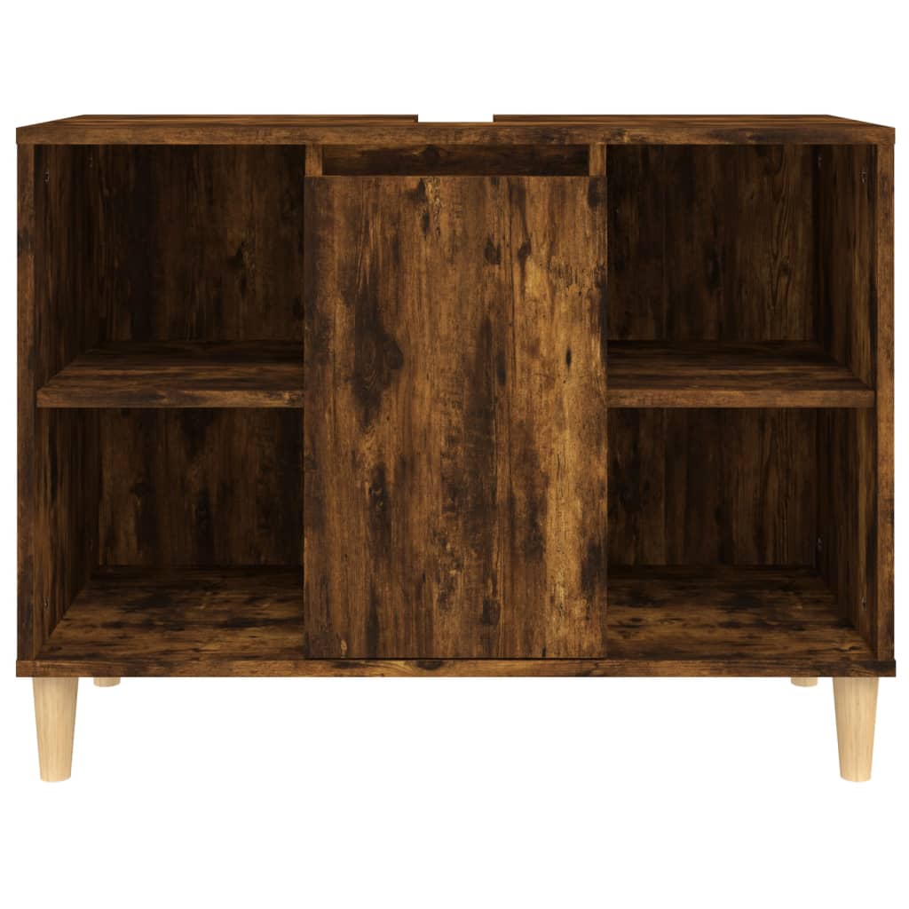 vidaXL Sink Cabinet Smoked Oak 80x33x60 cm Engineered Wood
