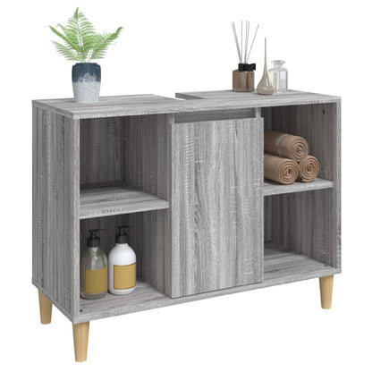 vidaXL Sink Cabinet Grey Sonoma 80x33x60 cm Engineered Wood