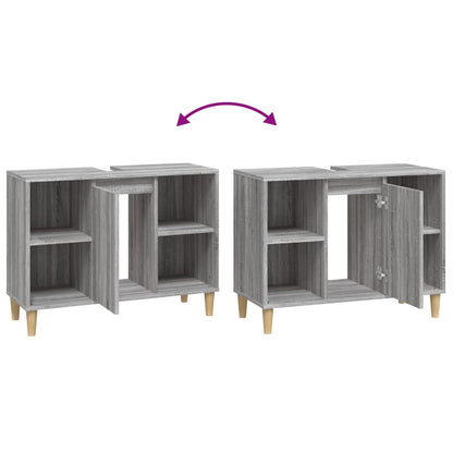 vidaXL Sink Cabinet Grey Sonoma 80x33x60 cm Engineered Wood