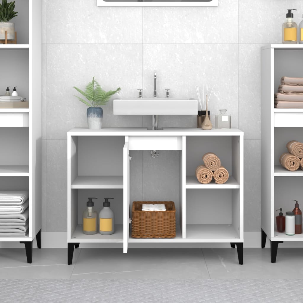 vidaXL Sink Cabinet White 80x33x60 cm Engineered Wood