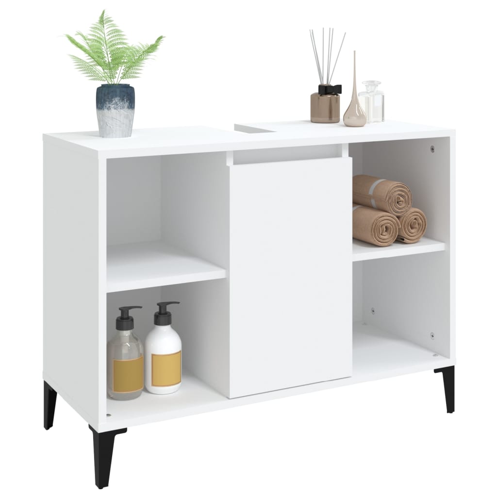 vidaXL Sink Cabinet White 80x33x60 cm Engineered Wood