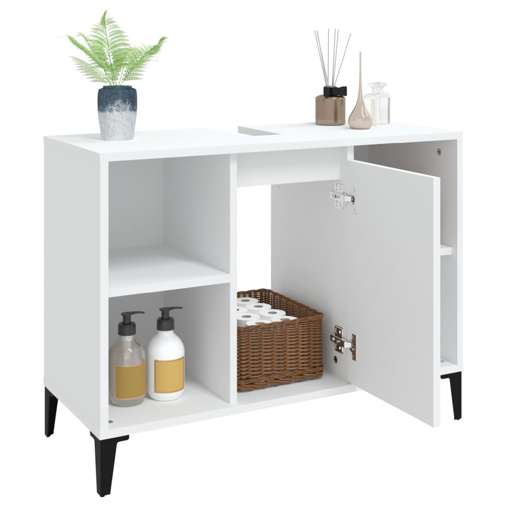 vidaXL Sink Cabinet White 80x33x60 cm Engineered Wood