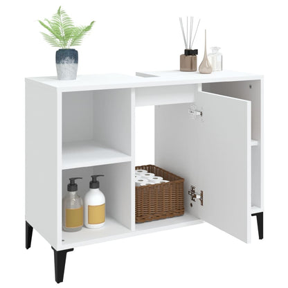 vidaXL Sink Cabinet White 80x33x60 cm Engineered Wood
