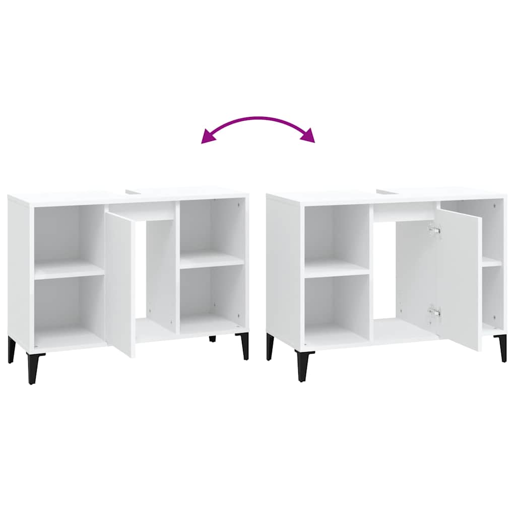 vidaXL Sink Cabinet White 80x33x60 cm Engineered Wood