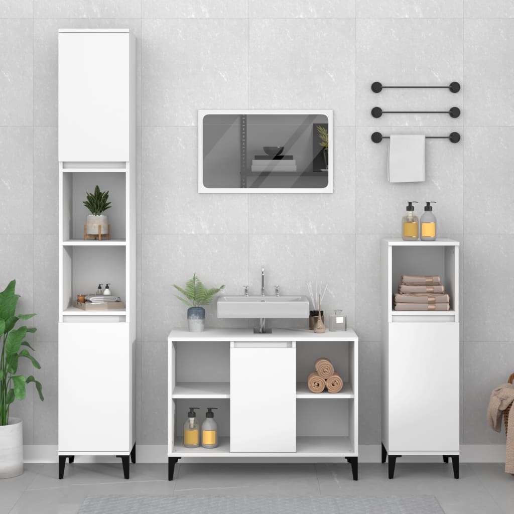 vidaXL Sink Cabinet White 80x33x60 cm Engineered Wood