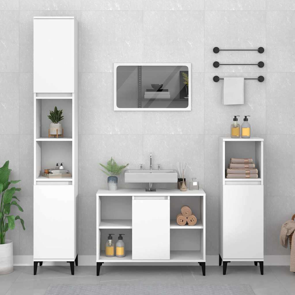 vidaXL Sink Cabinet White 80x33x60 cm Engineered Wood