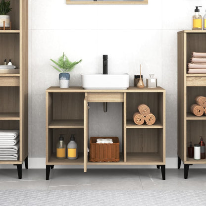 vidaXL Sink Cabinet Sonoma Oak 80x33x60 cm Engineered Wood