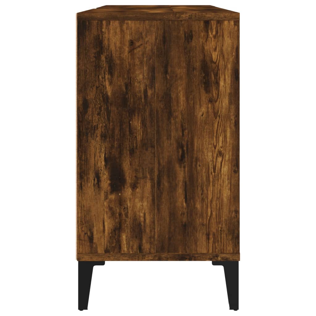 vidaXL Sink Cabinet Smoked Oak 80x33x60 cm Engineered Wood