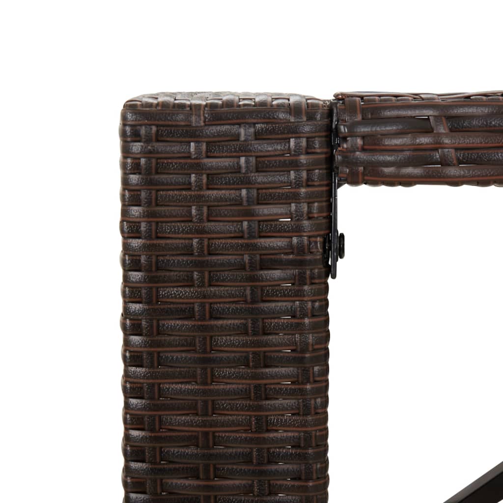 vidaXL Bar Table with Glass Top Brown 105x80x110 cm Poly Rattan