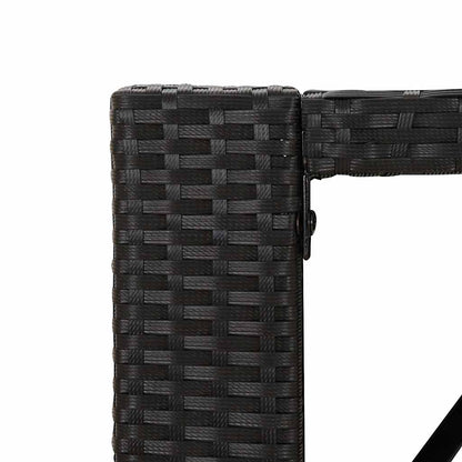 vidaXL Bar Table with Glass Top Black 105x80x110 cm Poly Rattan