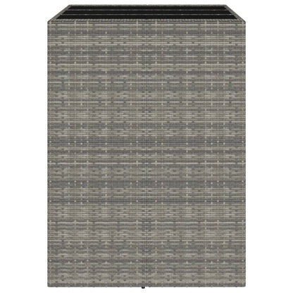 vidaXL Bar Table with Glass Top Grey 105x80x110 cm Poly Rattan