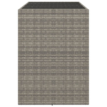 vidaXL Bar Table with Glass Top Grey 145x80x110 cm Poly Rattan