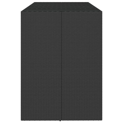 vidaXL Bar Table with Glass Top Black 185x80x110 cm Poly Rattan