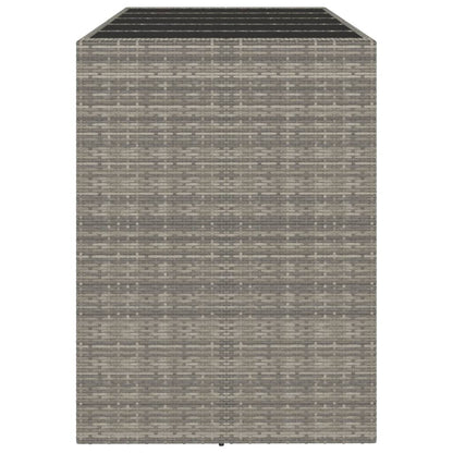 vidaXL Bar Table with Glass Top Grey 185x80x110 cm Poly Rattan