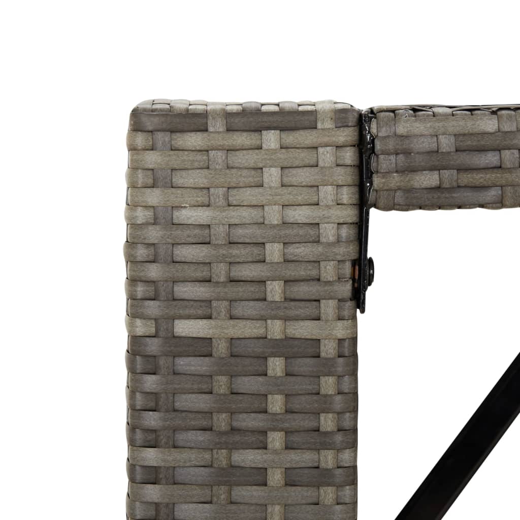 vidaXL Bar Table with Glass Top Grey 185x80x110 cm Poly Rattan