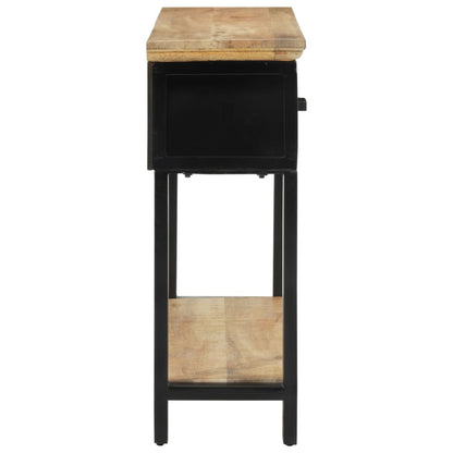 vidaXL Console Table 110x30x75 cm Solid Rough Wood Mango