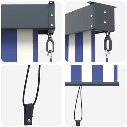 vidaXL Roller Blind Blue and White 180 x 250 cm Fabric and Aluminum