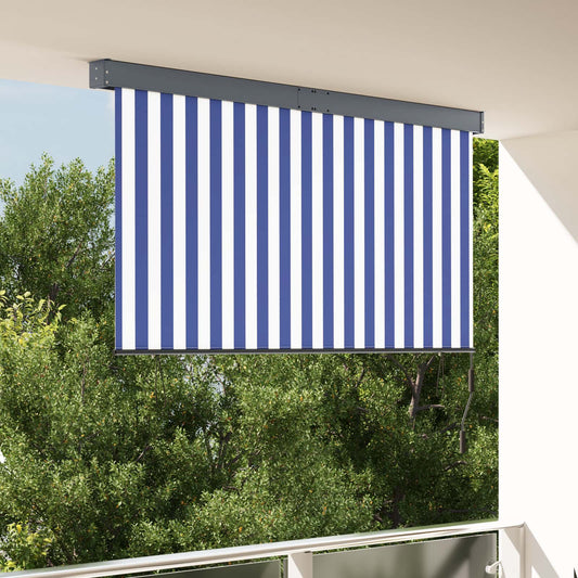 vidaXL Roller Blind Blue and White 180 x 250 cm Fabric and Aluminum