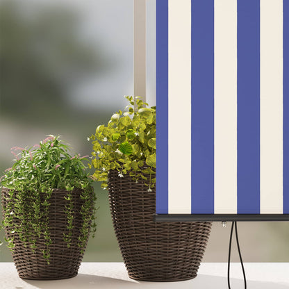 vidaXL Roller Blind Blue and White 180 x 250 cm Fabric and Aluminum