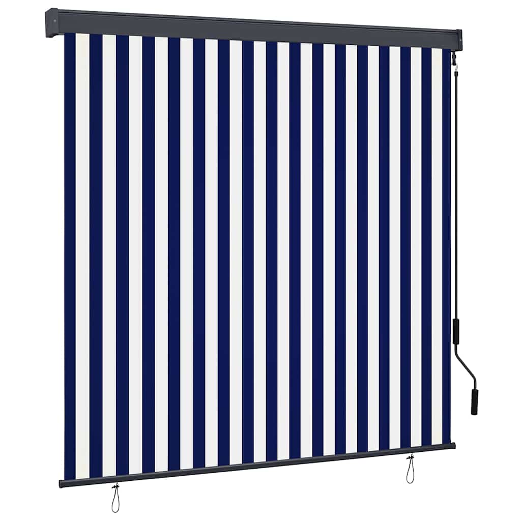 vidaXL Roller Blind Blue and White 180 x 250 cm Fabric and Aluminum