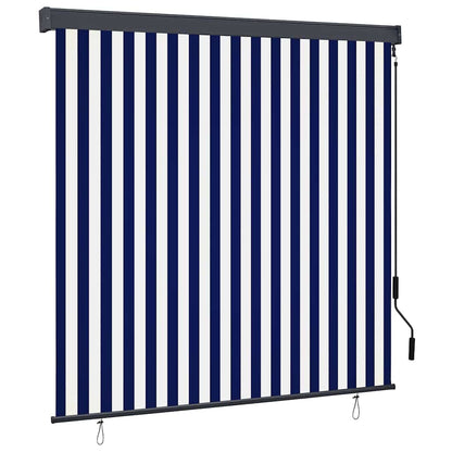 vidaXL Roller Blind Blue and White 180 x 250 cm Fabric and Aluminum