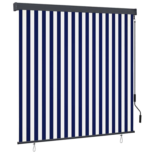 vidaXL Roller Blind Blue and White 180 x 250 cm Fabric and Aluminum